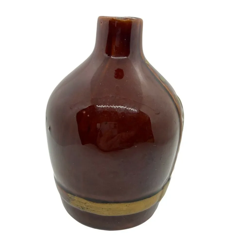 Potbelly Police Bobby Little Vase Vintage Norcrest Brown Tan Ceramic 6" - Picture 2 of 9